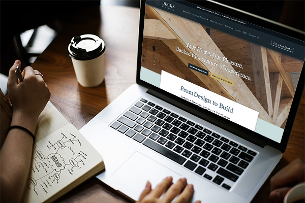 Decks by Premier website on laptop